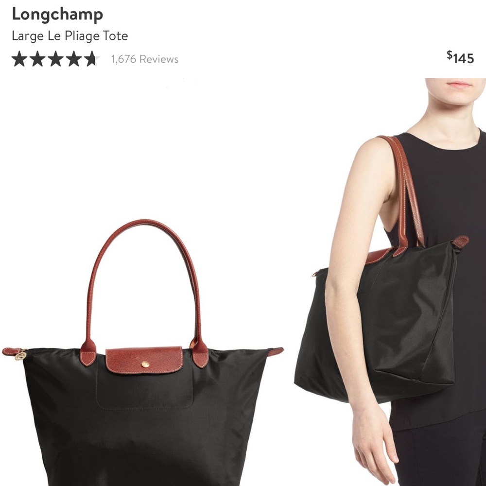 Long champ nylon tote bag